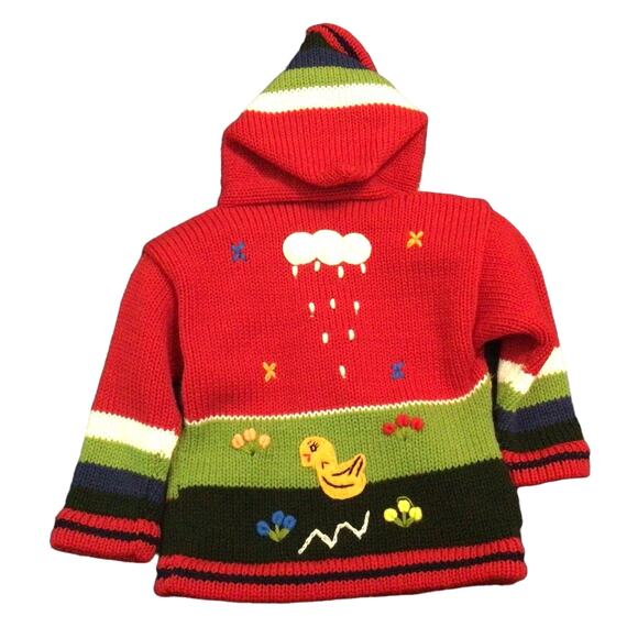 Handmade Peruvian Child Sweater Cardigan 2-3T - Picture 6 of 8